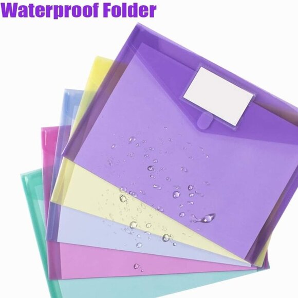 24 Pack Plastic Envelopes Poly Envelopes, Clear Document Folders  Letter A4 Size - Picture 3 of 8